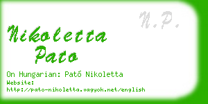 nikoletta pato business card